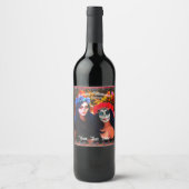 花と蝋燭の付いたバラルタカトリナス1718 ワインラベル (正面)