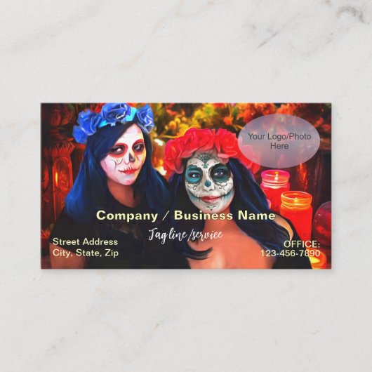 花と蝋燭の付いたバラルタカトリナス1718 名刺 (正面)