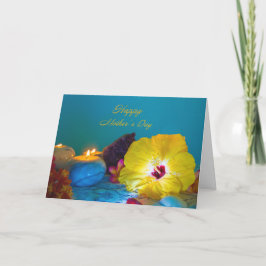 花と蝋燭母の日 カード