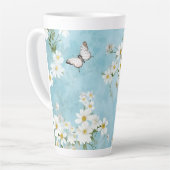 花と蝶々 カフェラテマグ (左アングル)