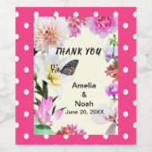 花と蝶ありがとう結婚ワインラベル ワインラベル (シングルラベル)