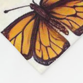 花と蝶が咲くハイランド牛 フリースブランケット (角)