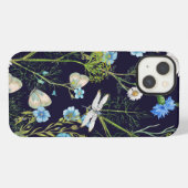 花と蝶とトンボ iPhoneケース (裏面横)