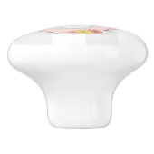 花と蝶とピンクのティーポット セラミックノブ (側面)