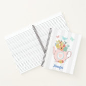 花と蝶とピンクのティーポット ノートブック (内部)