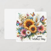 花と蝶と母の日おめでとう シーズンカード (正面/裏面)