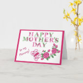 花と蝶と母の日 カード (黄色い花)