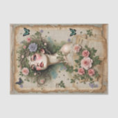 花と蝶と緑の目の美しい 薄葉紙 (正面)