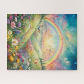 花と蝶と虹の草地 ジグソーパズル (横)