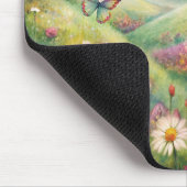 花と蝶と虹の草地 マウスパッド (コーナー)