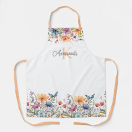 花と蝶のエプロンパーソナライズされたン エプロン