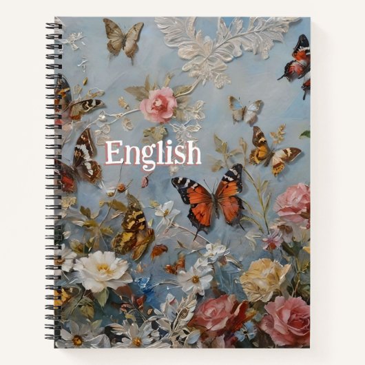 花と蝶のジャーナル/ノート ノートブック (正面)