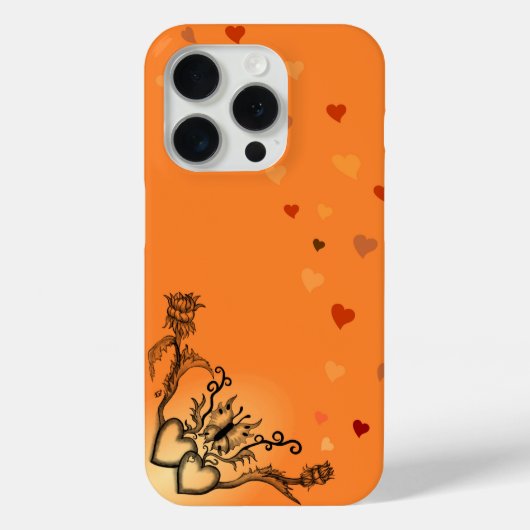 花と蝶のハート Case-Mate iPhoneケース (裏面)
