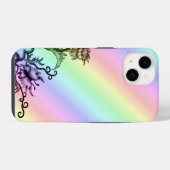 花と蝶のハート iPhoneケース (裏面横)