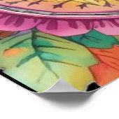 花と蝶のペイズリー ポスター (角)