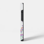 花と蝶のボーダー iPhoneケース (左側面)