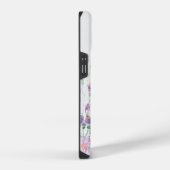 花と蝶のボーダー iPhoneケース (右側面)