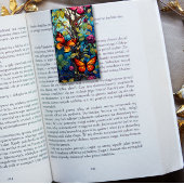 花と蝶の折り畳みブックマーカー 名刺