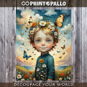 花と蝶の春の雄の子 薄葉紙