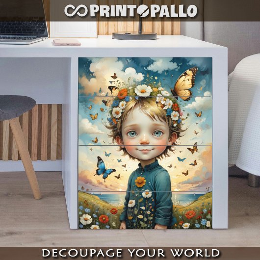 花と蝶の春の雄の子 薄葉紙