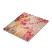 花と蝶の水色、セラミックタイル タイル (側面)