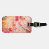 花と蝶の水色、荷物タグ ラゲッジタグ (正面横)