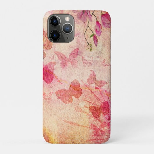 花と蝶の水色 Case-Mate iPhoneケース (裏)