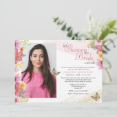 花と蝶の滞在または移動シャワー 招待状 (スタンド正面)