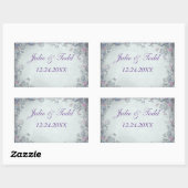 花と蝶の結婚式の日付を保存 長方形シール (シート)