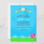 花と蝶の誕生日招待状 招待状 (正面)