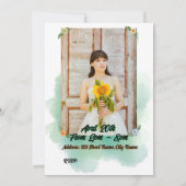 花と蝶の誕生日招待状 招待状 (裏面)