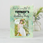 花と蝶の誕生日招待状 招待状 (スタンド正面)