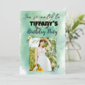 花と蝶の誕生日招待状 招待状 (スタンド正面)