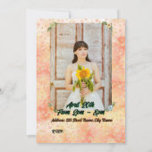 花と蝶の誕生日招待状 招待状 (裏面)