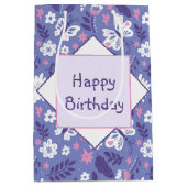 花と蝶の誕生日 ミディアムペーパーバッグ (正面)