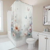 花と蝶の踊り シャワーカーテン (インサイチュ)
