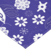 花と蝶の青と白 テーブルクロス (アングル)