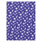 花と蝶の青と白 テーブルクロス (正面)