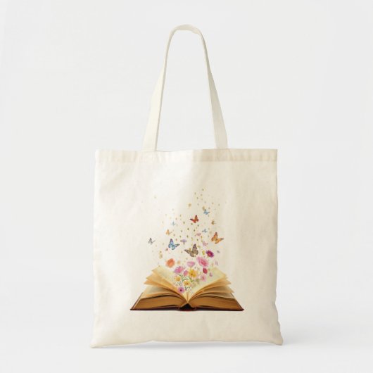 花と蝶の魔法の本 トートバッグ (正面)