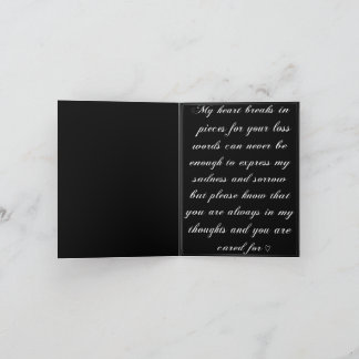 花と蝶の黒い同情カード カード