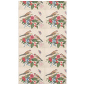 花と蝶を持つ茶色の鳥 テーブルクロス (正面)