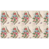 花と蝶を持つ茶色の鳥 テーブルクロス (正面(横))