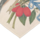 花と蝶を持つ茶色の鳥 テーブルクロス (アングル)