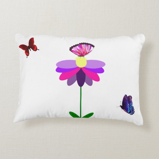 花と蝶アクセント枕 アクセントクッション (裏面)