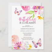 花と蝶ガーデンベイビーシャワー 招待状 (正面)