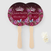 花と蝶キンセアニェラブルゴーニュ ハンドファン (正面&裏面)