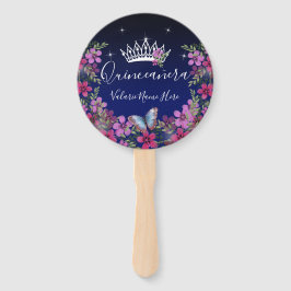 花と蝶キンセアニェラブルーハンドファン ハンドファン