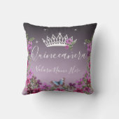 花と蝶キンセアニェラ紫 クッション (裏面)