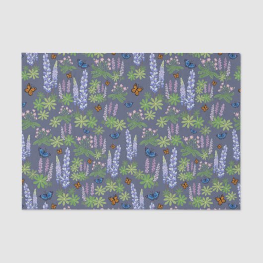 花と蝶デコペティッシュペーパールパン 薄葉紙 (正面)