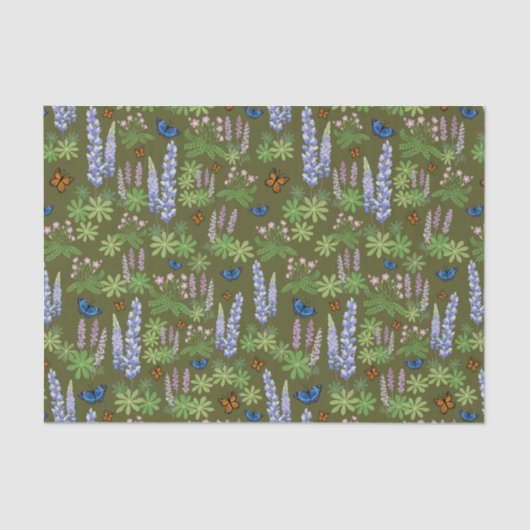 花と蝶デコペティッシュペーパールパン 薄葉紙 (正面)